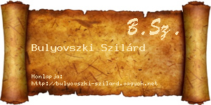 Bulyovszki Szilárd névjegykártya